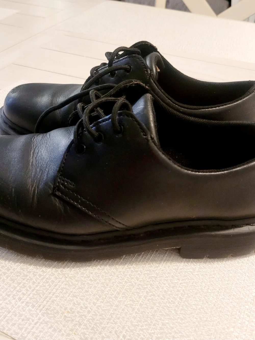 Dr. Martens Black Leather Derby Shoes with Lace-Up Closure